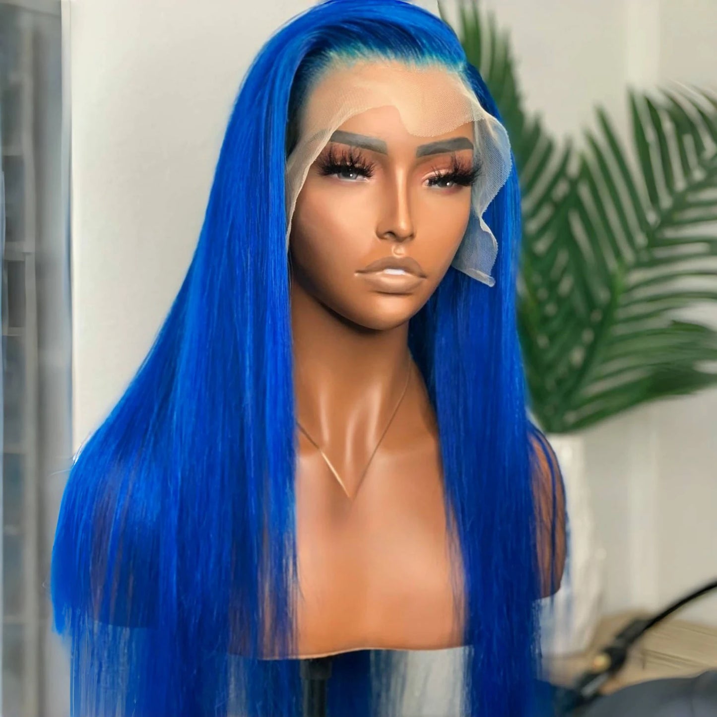 13X4 Dark Green Lace Front Wig Long Straight Synthetic Wig Long Green Colored Hair Lace Frontal Wigs for Women Heat Fiber