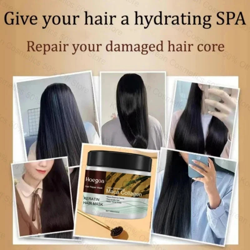 Collagen Keratin Hair Mask Dual Oil Control Moisturizer Conditioner Soft Smooth Frizz Damaged Repair Revitalize HairCare Product