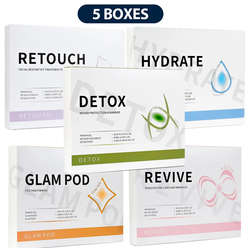 Glam Pod For Aqua Facial Machine CO2 Pods For Bubble Facial Beauty Machine Revive Pods co2 Capsule Gels Facial SPA Skin Clean