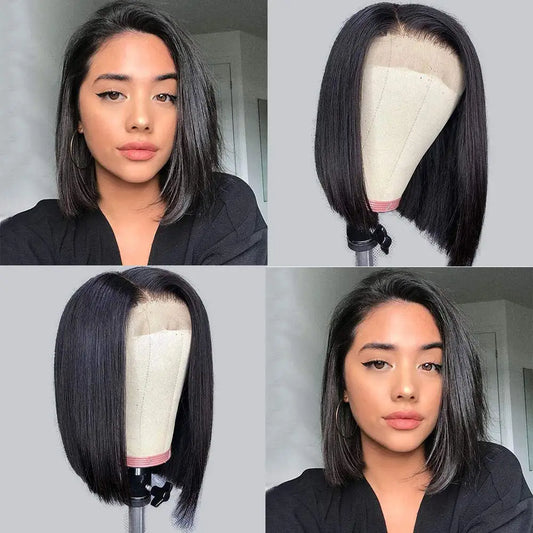 Short Bob Wig Straight 13x4 Lace Front Wig Human Hair Wigs Pre Plucked Front Wig Brazilian Lace Wigs