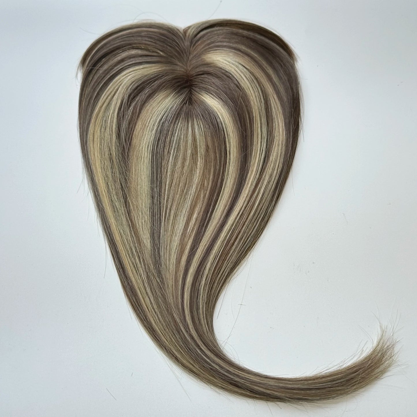 Human Hair Topper For Women Toppers With Bangs Clips In Hairpieces 100% Human Hair Wigs Natural Straight Hair Blonde Silk Base