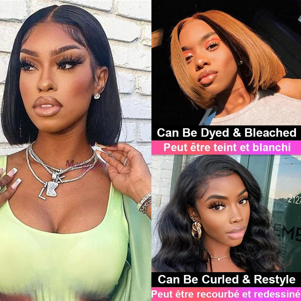 Straight Short Bob V Part Wigs Human Hair Bob Wig Short Straight V Part Bob Wig No Leave Out 180% human hair Wigs 100%U Part Wig