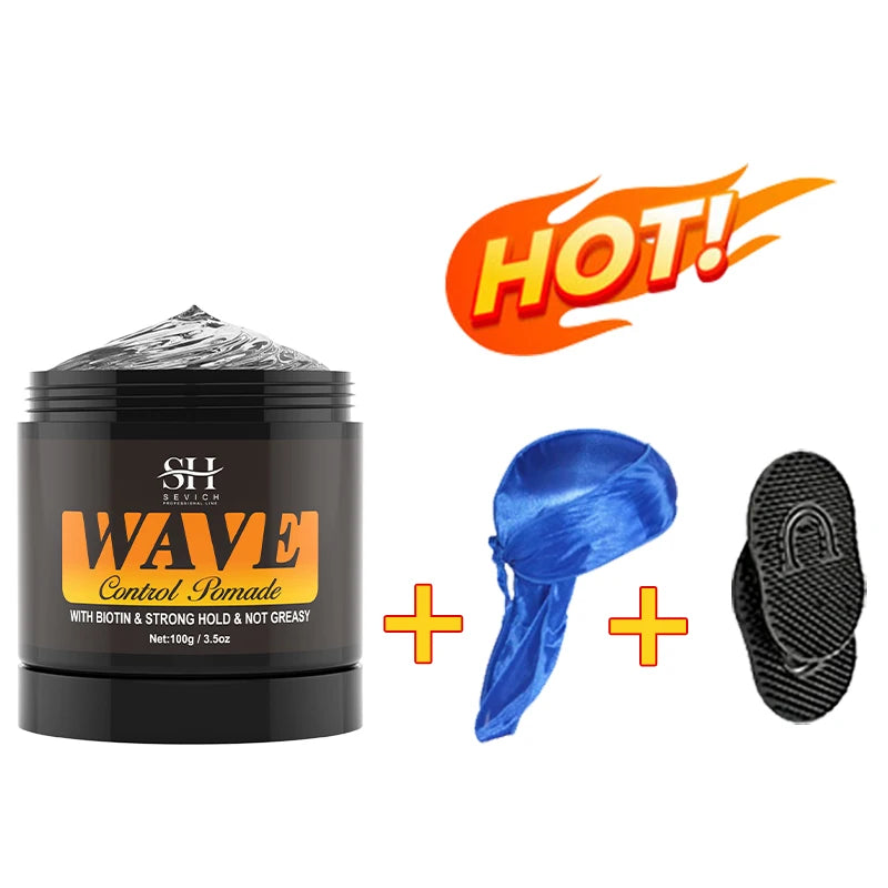 Curly Hair Cream Wave Kit for 360 Waves Hair Styling Pomade Oil Based Style Texture Wave Pomade Gel for Black Men African Braids