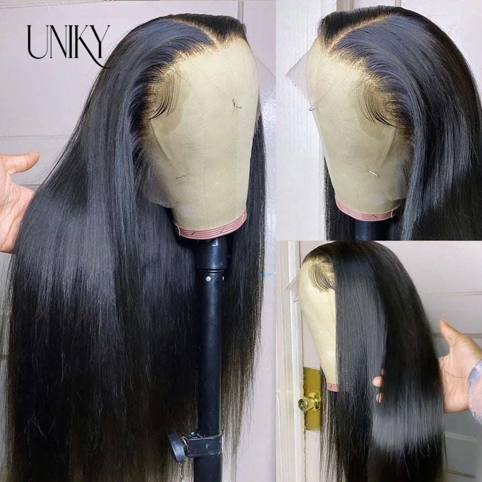 Full Lace Wigs Human Hair Pre Plucked Brazilian Remy Hair Wigs For Women Bone Straight Human Hair Wigs HD Transparent Lace Wigs