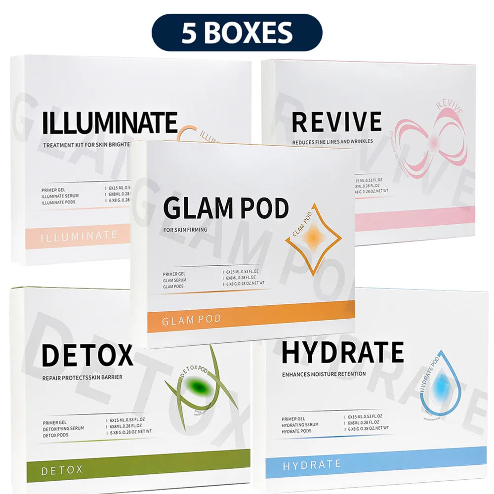 Glam Pod For Aqua Facial Machine CO2 Pods For Bubble Facial Beauty Machine Revive Pods co2 Capsule Gels Facial SPA Skin Clean