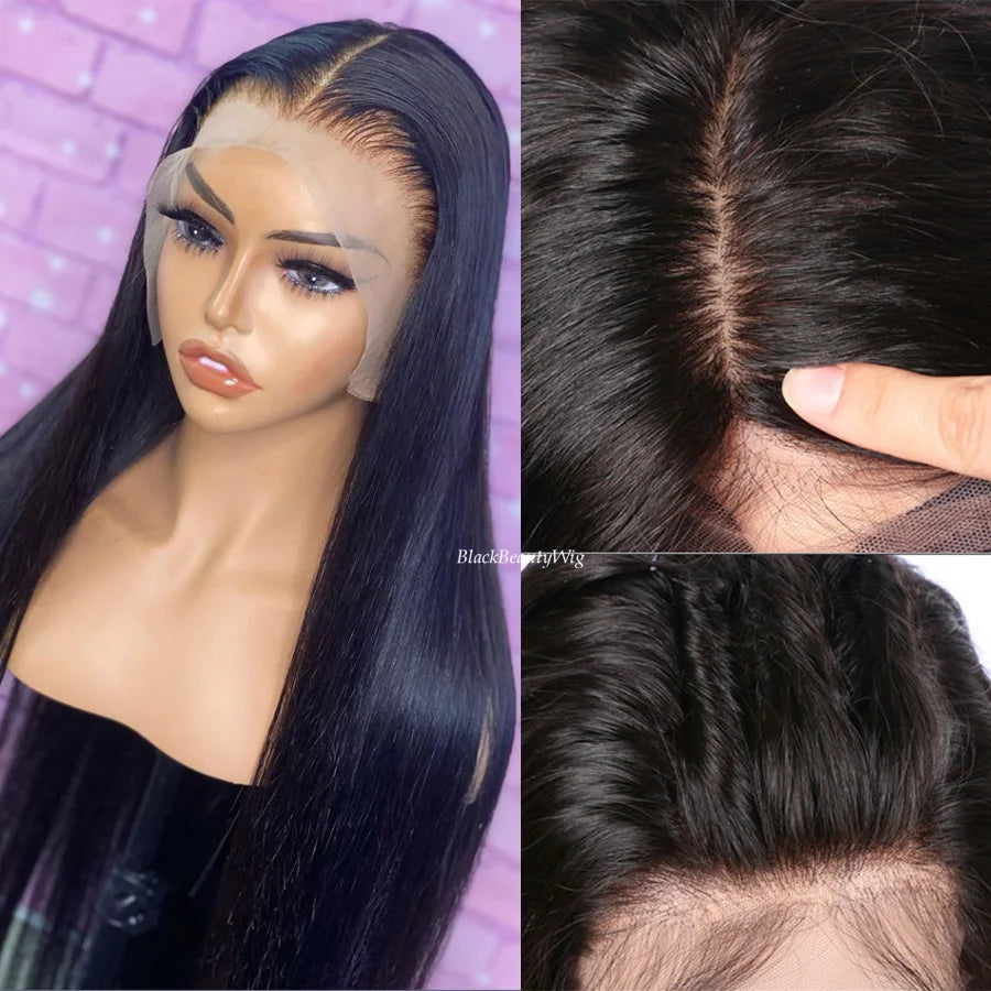 5x4.5 Silk Top Full Lace Human Hair Wig Silky Straight Pre Plucked Malaysian Remy Hair Silk Base Full Lace Wig 180% Density