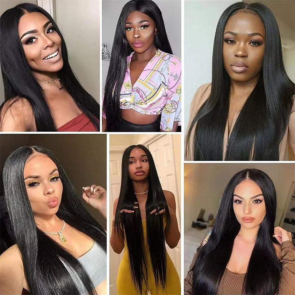 250 Density Straight Hair V part Wig 16-34Inches Upgrade Brazilian Glueless Wigs For Women 100% Human Hair Head Clip In Half Wig