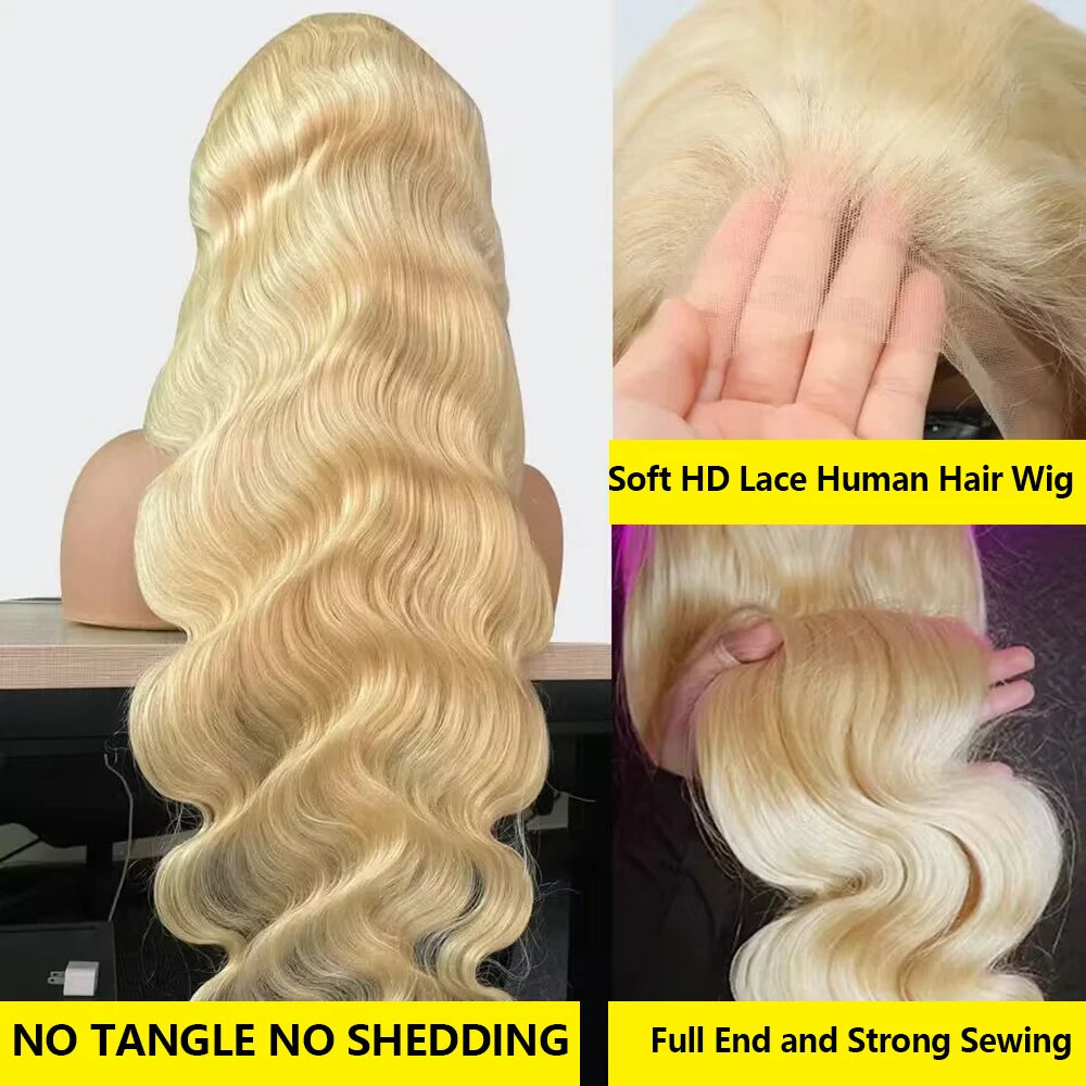 Body Wave Wig 613 Honey Blonde HD Transparent Lace Front Human Hair Wigs 13x6 Lace Frontal Wig Brazilian For Women Wig