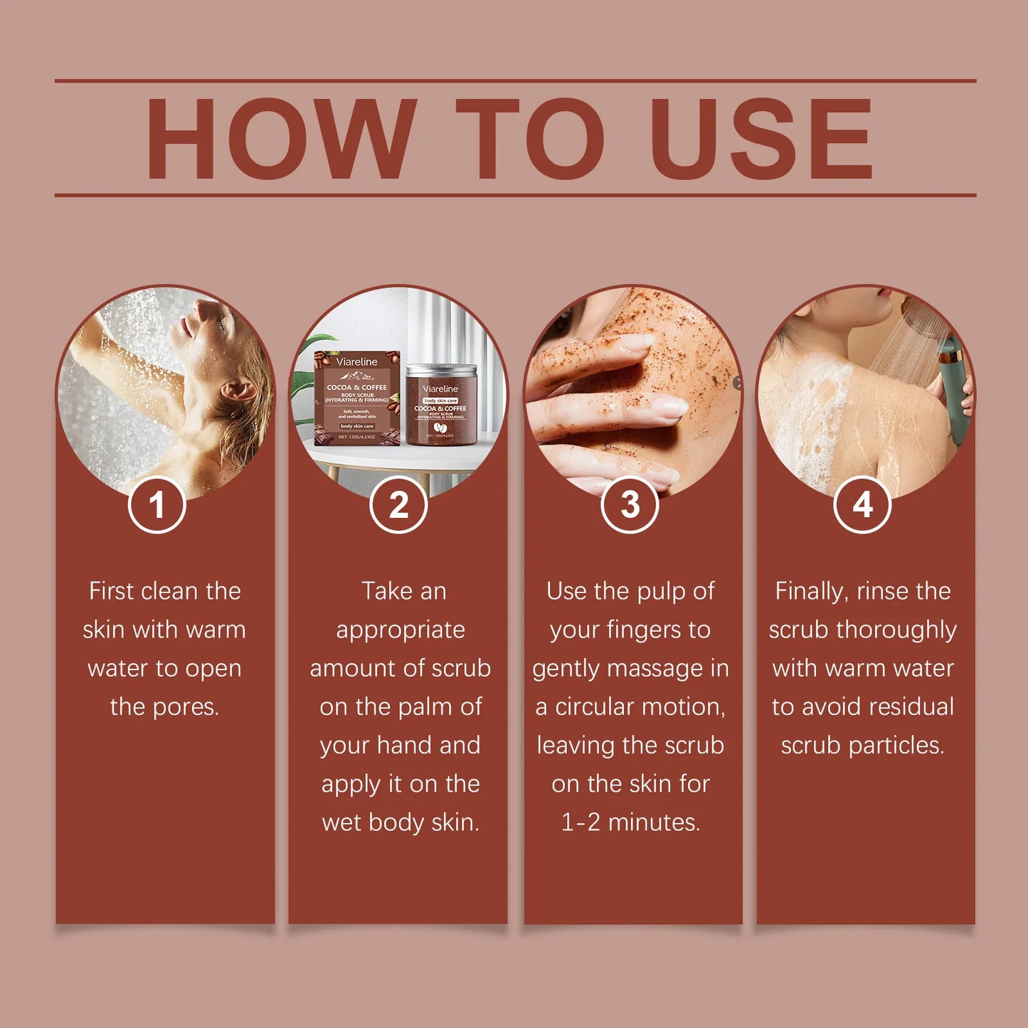 Viareline Coffee Body Scrub Cream Moisturizing Body Anti-oxidation Remove Dead Skins Improve Smoothness Soften Skin Scrub Cream