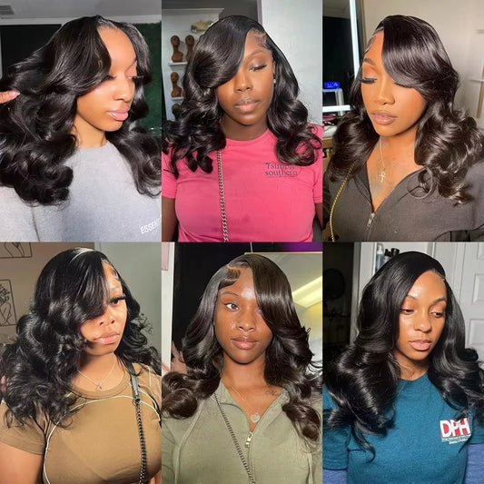 13x6 Body Wave Short Bob 13x4 Transparent Lace Front Human Hair Wigs 5x5 Pre Plucked Remy Lace Frontal Wig For Women