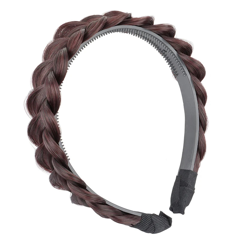 Women Synthetic Wig Twist  Braided Headband Hoop Fashion Hair Accessories Elastic Non-slip Band For Women And Girl