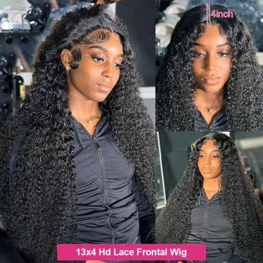 13x6 Hd Lace Frontal Wig 13x4 Curly Human Hair Wigs Water Wave Human Hair Wig Inch Loose Deep Wave Brazilian Choice Black