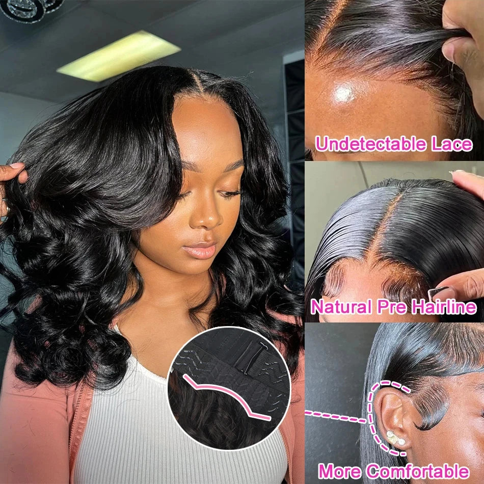 13x6 Body Wave Short Bob 13x4 Transparent Lace Front Human Hair Wigs 5x5 Pre Plucked Remy Lace Frontal Wig For Women