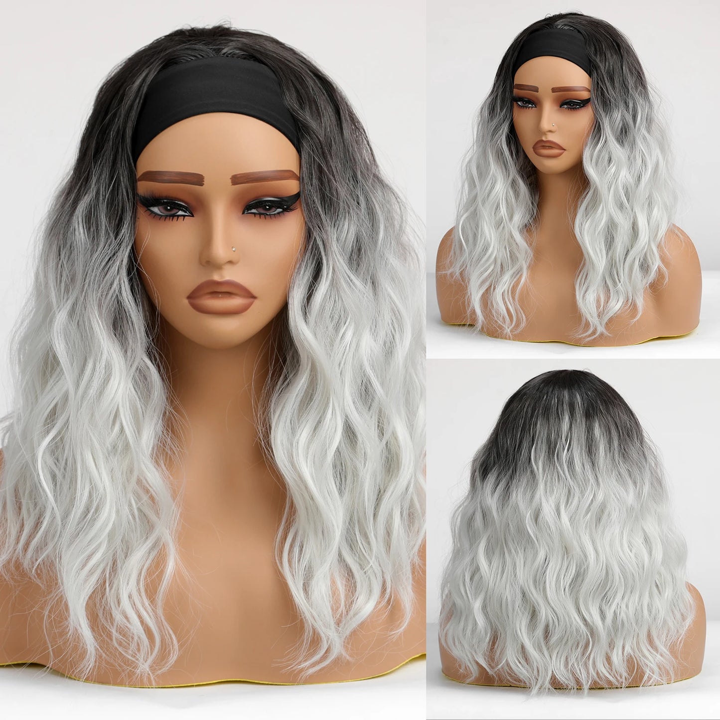 Headband Synthetic Wigs Heat Resistant