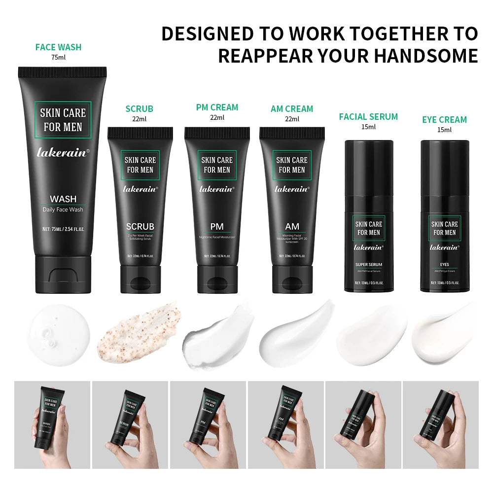 Men’s Skin Care Set Face Wash Scrub & Moisturizer Oil Contr for Healthier Hydrated Skincare Men’s Skin Care Kit Prevent Dryness