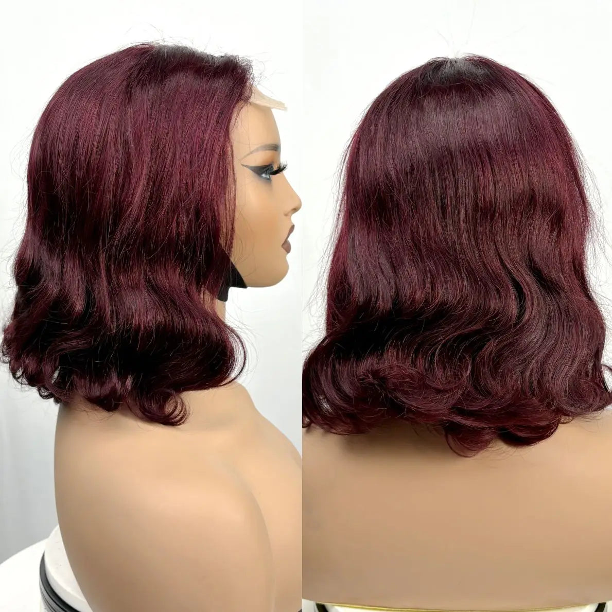 Body Wave Human Hair Wigs 12inch 250 density 12A 100% Human Hair 4x4 Transparent Lace Closure Wavy Hair Wigs for Women