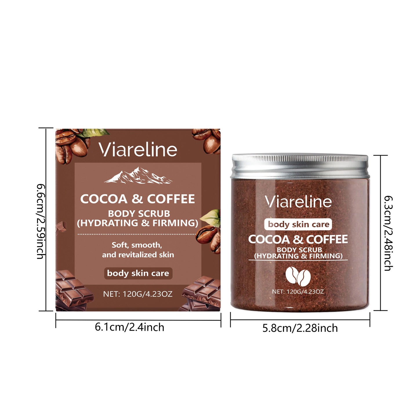 Viareline Coffee Body Scrub Cream Moisturizing Body Anti-oxidation Remove Dead Skins Improve Smoothness Soften Skin Scrub Cream