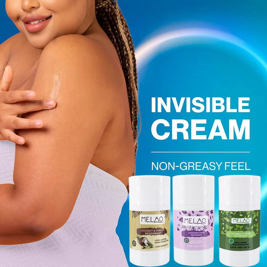 MELAO Deodorant | Natural Deodorant for Men and Women, Aluminum Free with Baking Soda, Probiotics, Coconut Oil and Shea Butter