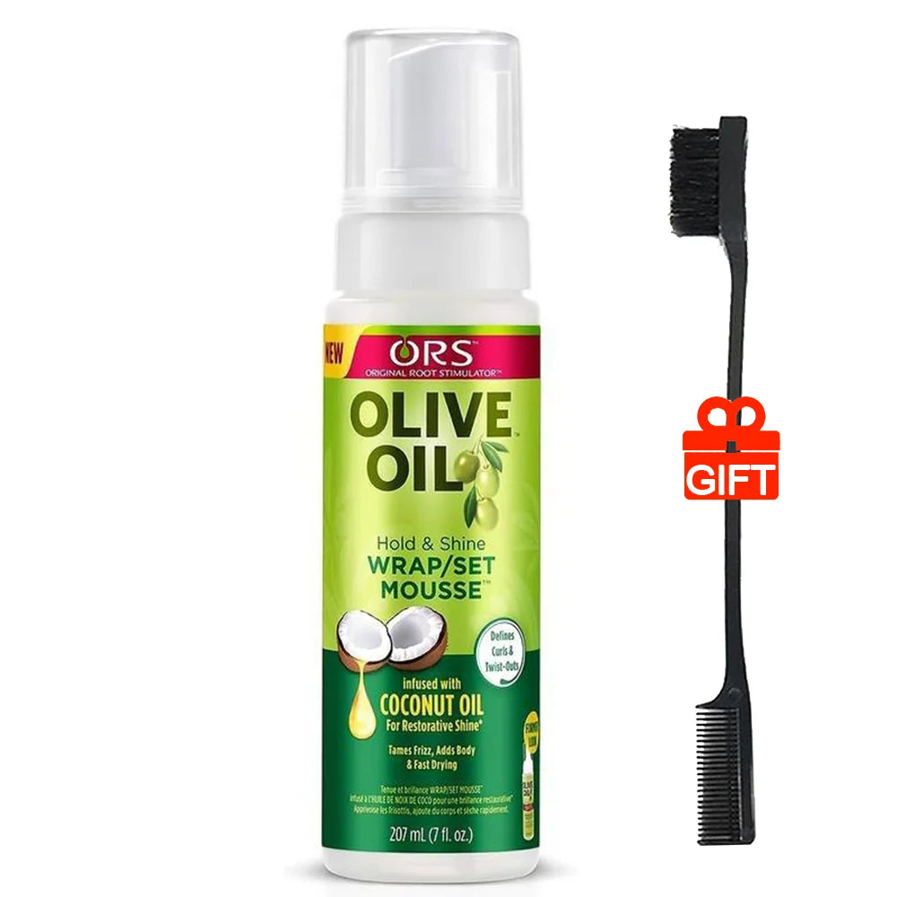 207ML Curly Hair Mousse For Wigs No-Flaking Olive Oil Hair Styling Mousse Anti-Frizz Hair Foam Mousse For Styling Hair Products